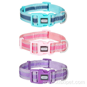 Reflective Dog Collars Small with Soft Two-tone Webbing